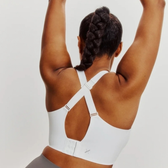 Catalyst Front Zip Sports Bra, comfortable white zip up althetic bra 8+ - Picture 9 of 9